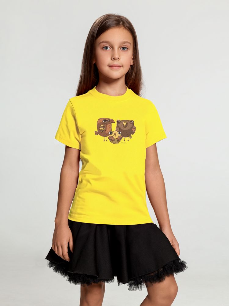 Футболка детская «Семейство сов», желтая / Миниатюра WWW (1000)