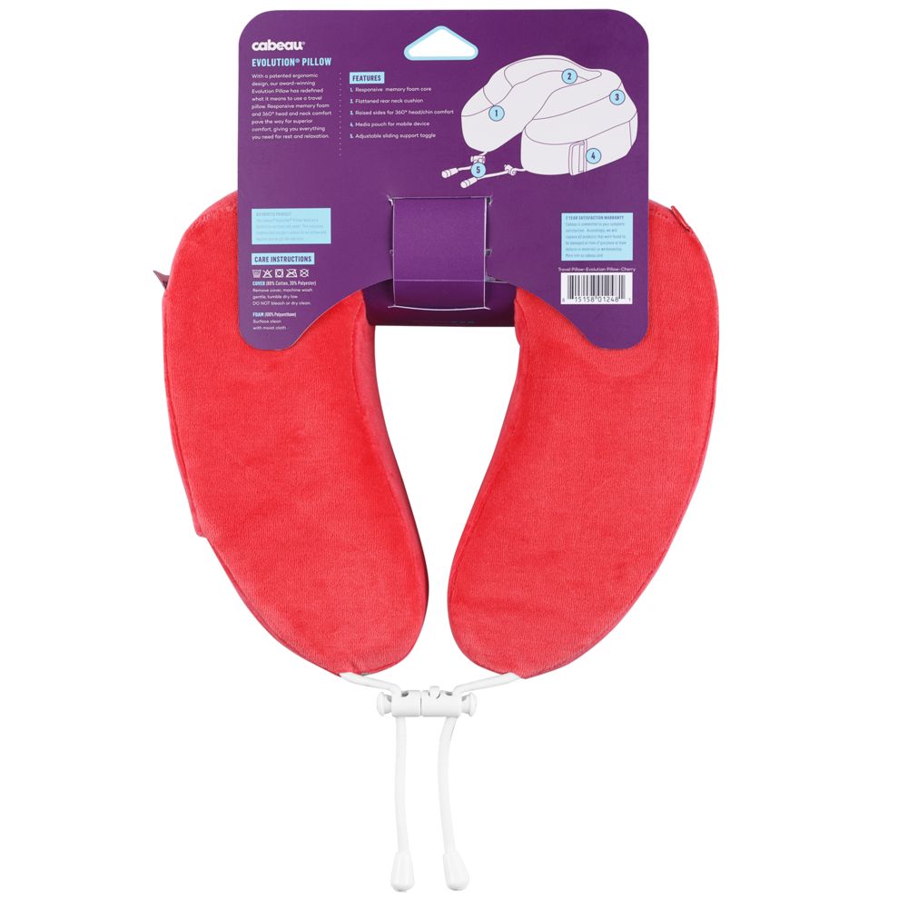 Подушка под шею для путешествий Cabeau Evolution, красная / Миниатюра WWW (1000)