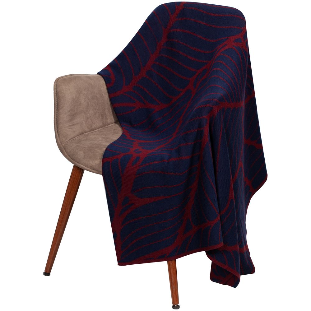 Плед In Leaf, синий с бордовым / Миниатюра WWW (1000)