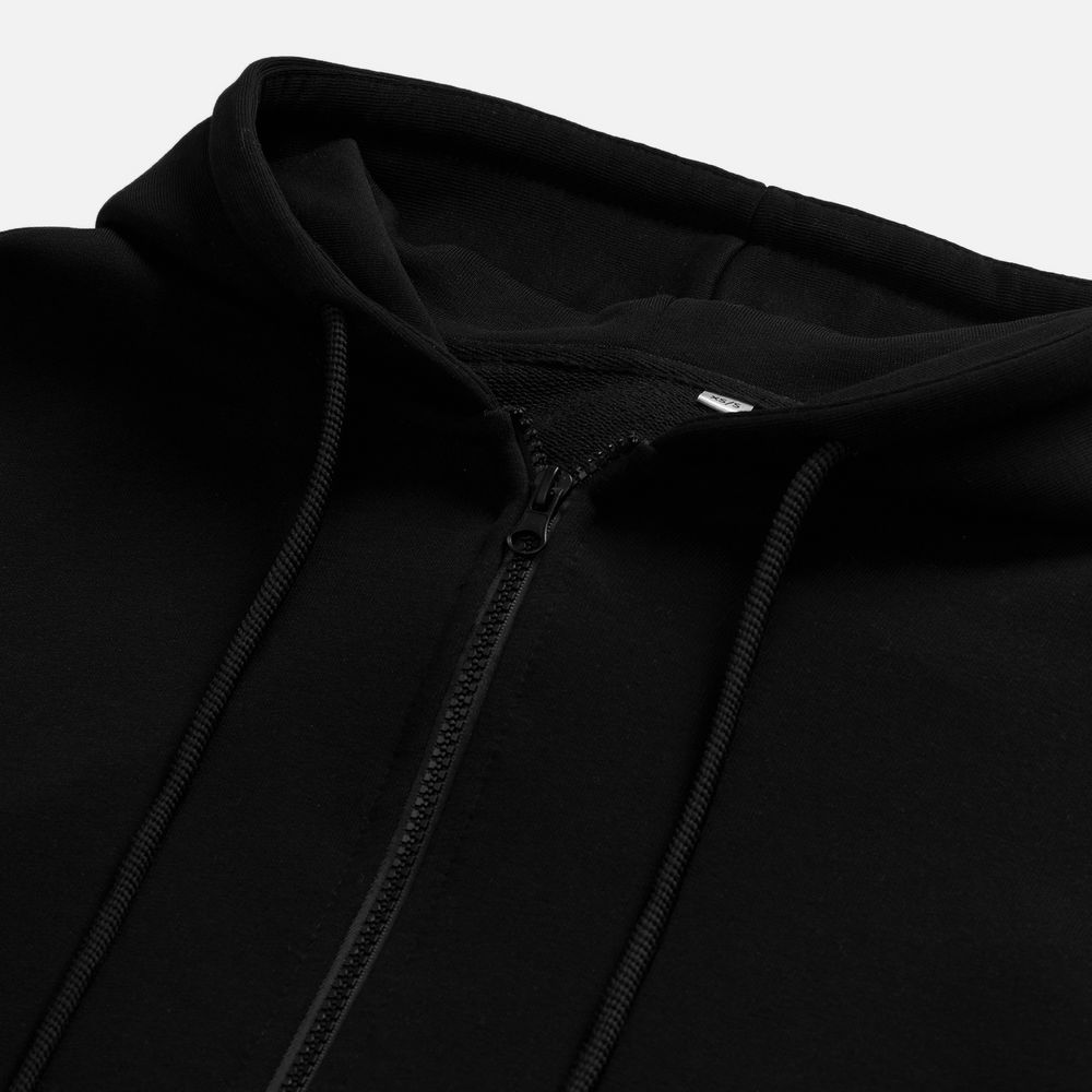 Толстовка унисекс оверсайз на молнии Zippy Terry, черная / Миниатюра WWW (1000)