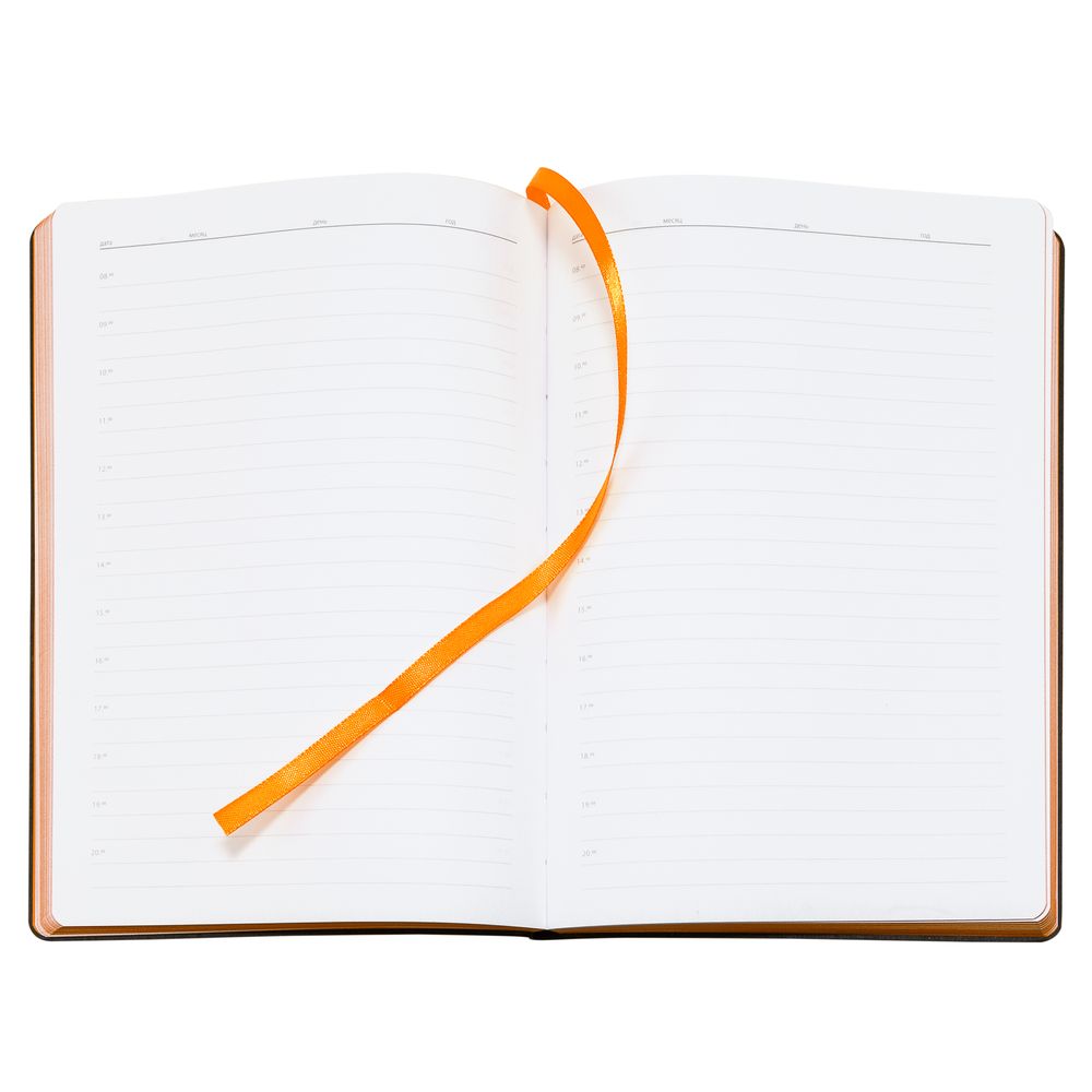 Ежедневник Bookmark, недатированный, черный с оранжевым / Миниатюра WWW (1000)