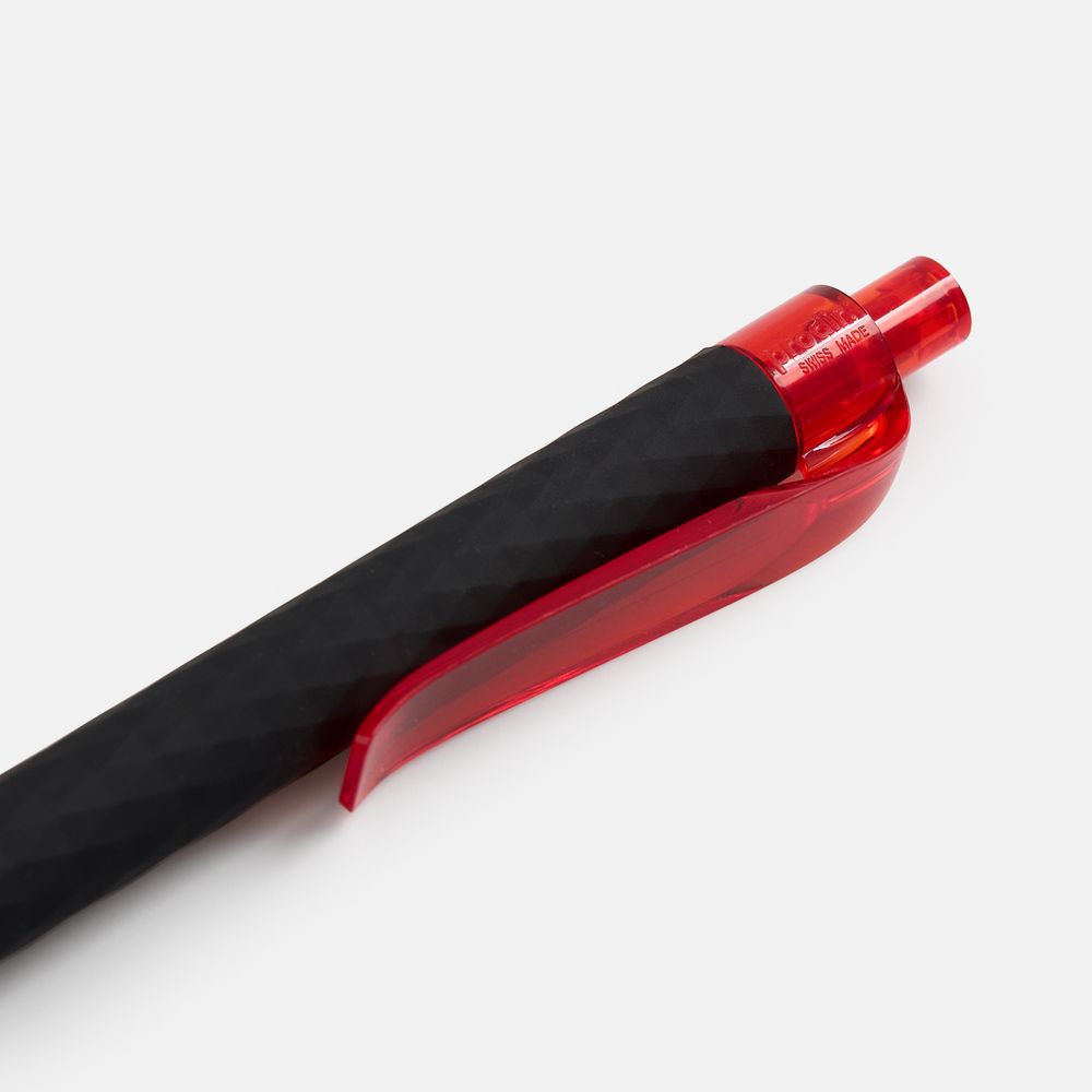 Ручка шариковая Prodir QS01 PRT-P Soft Touch, черная с красным / Миниатюра WWW (1000)
