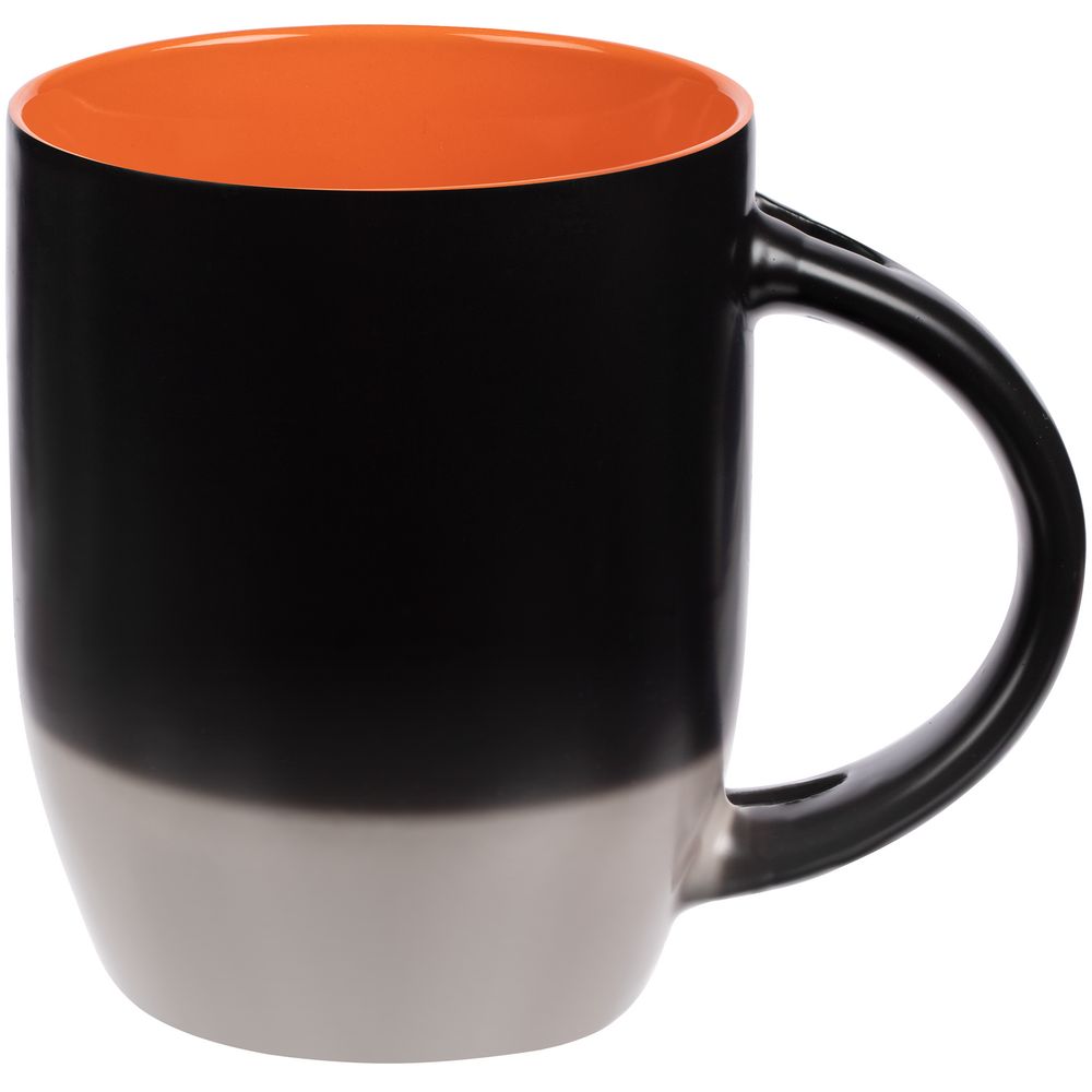 Кружка-хамелеон Melty с ложкой, черная с оранжевым / Миниатюра WWW (1000)