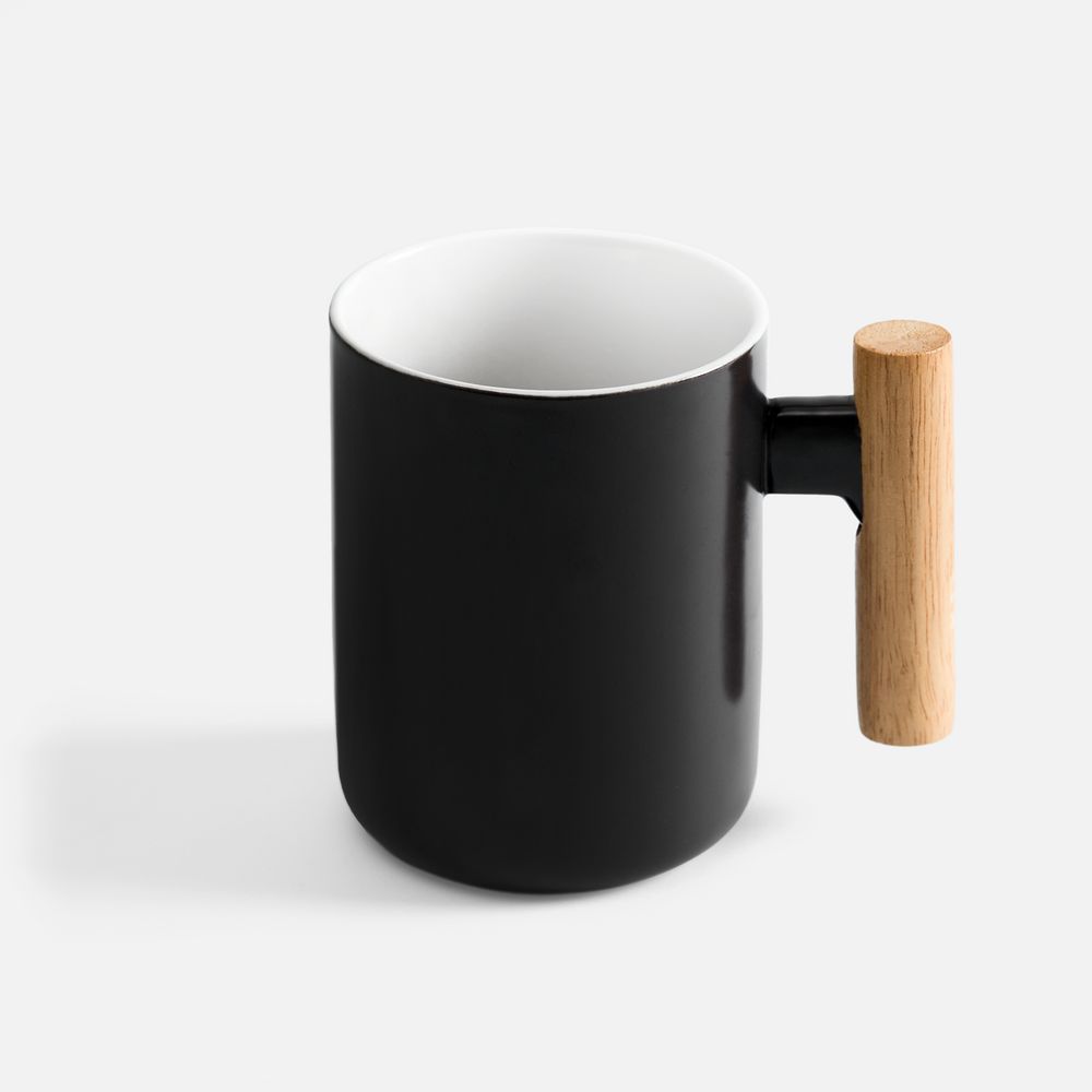 Кружка с ложкой Eco Fusion, черная / Миниатюра WWW (1000)