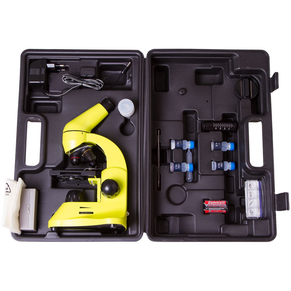 Монокулярный микроскоп Rainbow 50L с набором для опытов, зеленое яблоко / Миниатюра WWW (1000)