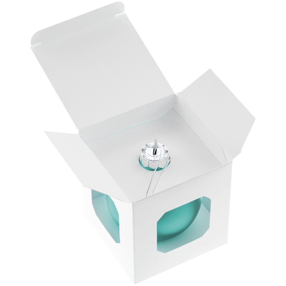 Елочный шар Finery Matt, 8 см, матовый бирюзовый / Миниатюра WWW (1000)