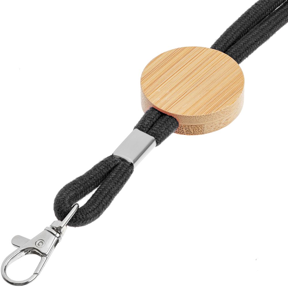 Шнурок для бейджа Tube Wood, черный / Миниатюра WWW (1000)