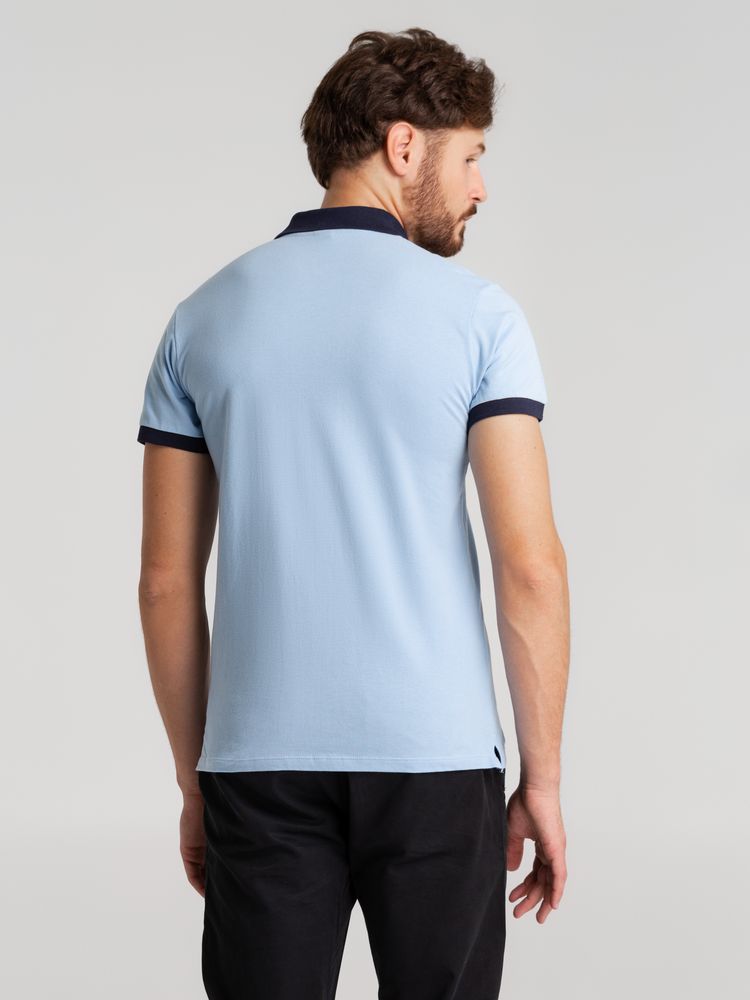 Рубашка поло Prince 190, голубая с темно-синим / Миниатюра WWW (1000)