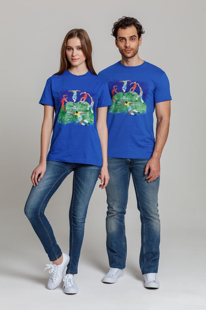 Футболка мужская «Футбол via Матисс» 160, ярко-синяя / Миниатюра WWW (1000)