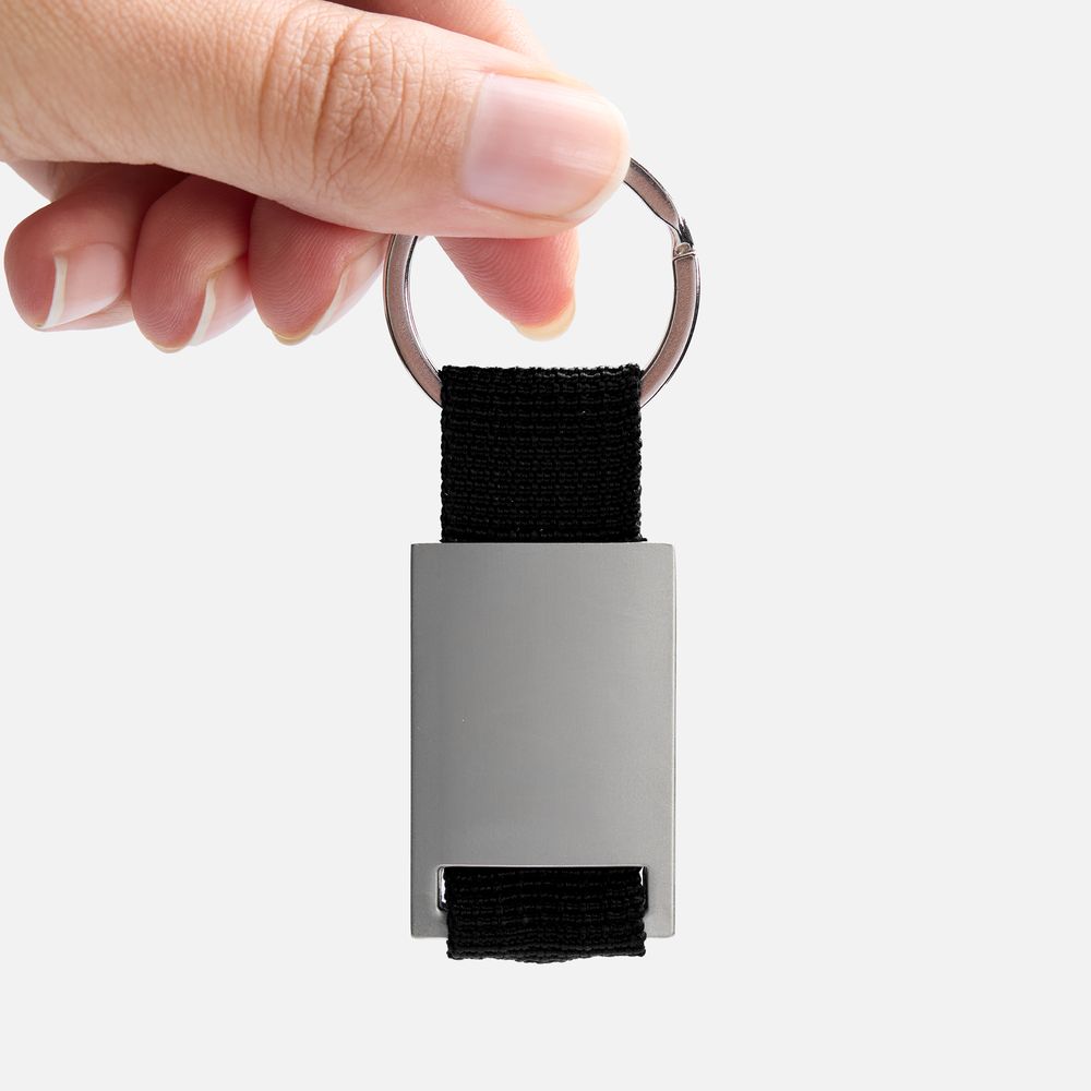 Брелок Inlet с тканевой вставкой, черный / Миниатюра WWW (1000)