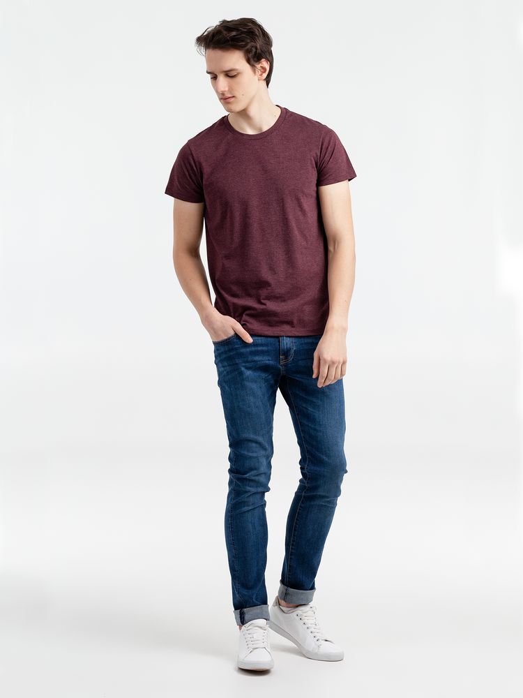 Футболка мужская Regent Fit 150, бордовый меланж / Миниатюра WWW (1000)
