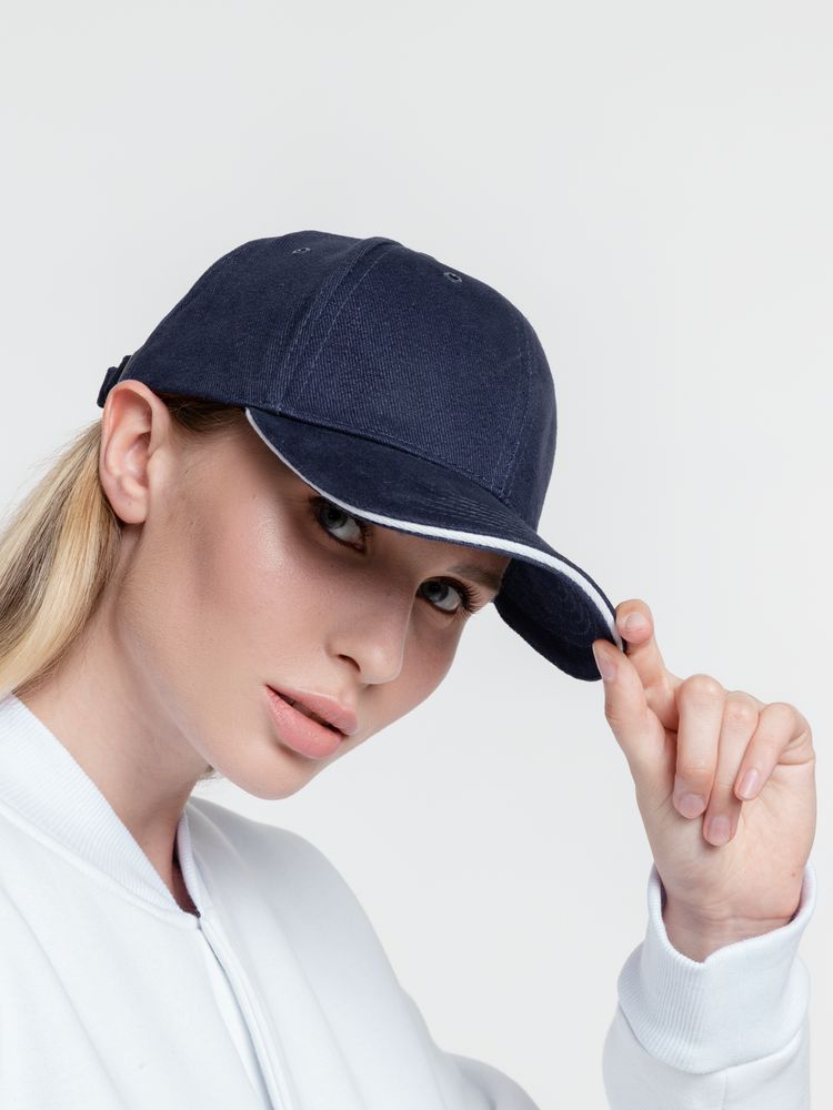 Бейсболка Generic, темно-синяя с белым кантом / Миниатюра WWW (1000)