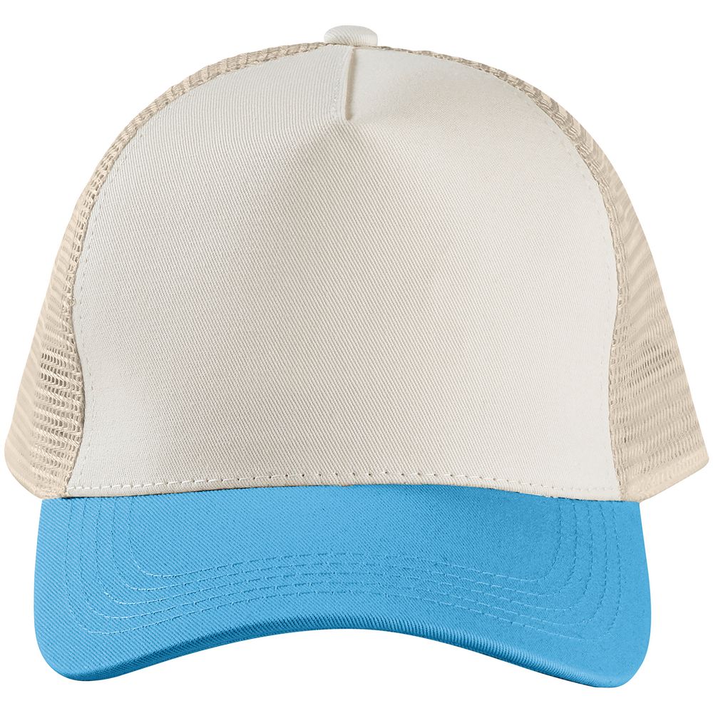 Бейсболка Blink, бежевая с бирюзовым / Миниатюра WWW (1000)