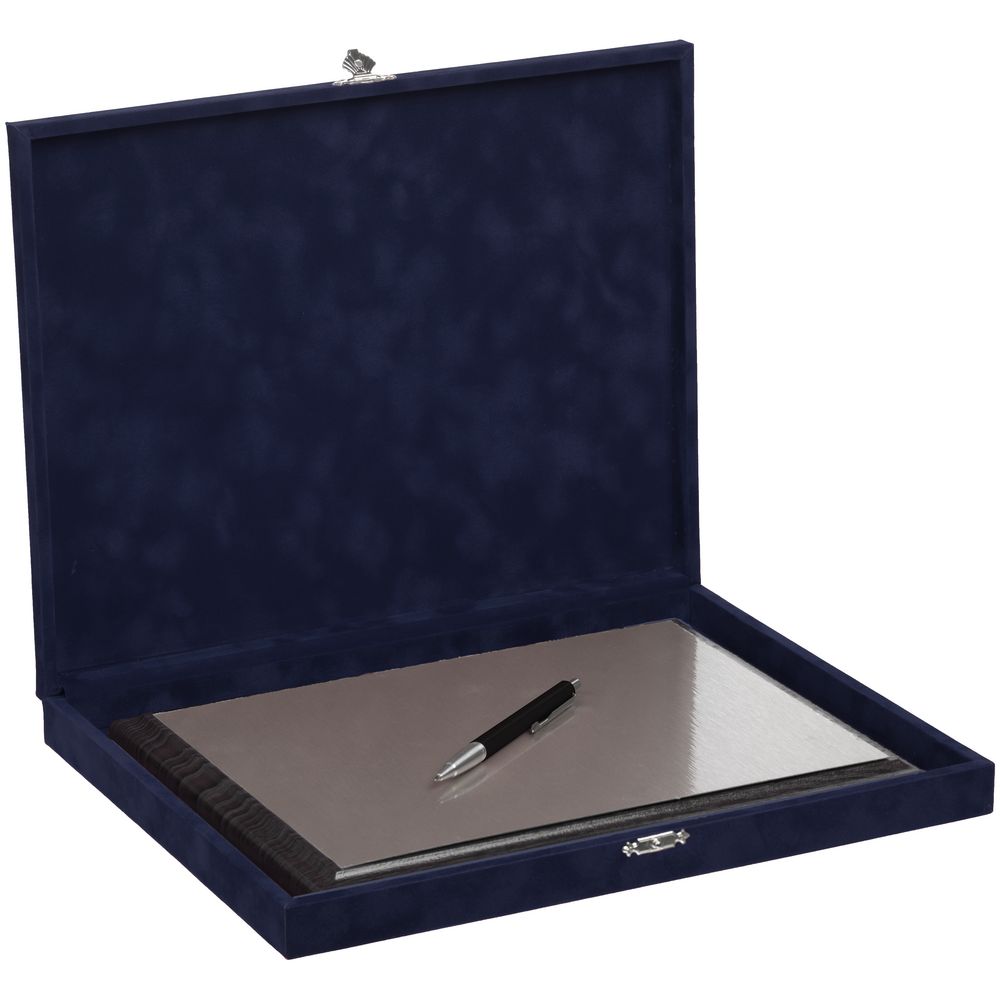 Шкатулка Velouria, синяя с серебристым замочком / Миниатюра WWW (1000)