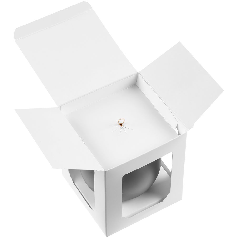 Елочный шар Gala Matt в коробке, серебристый, 8,5 см / Миниатюра WWW (1000)