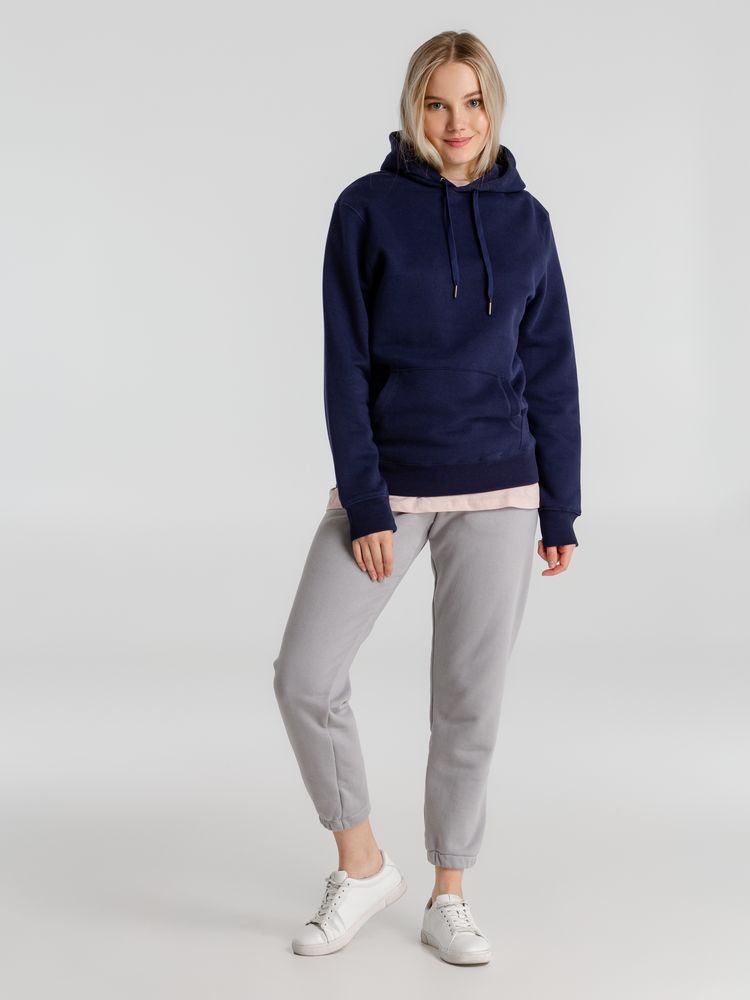 Толстовка с капюшоном унисекс King, темно-синяя / Миниатюра WWW (1000)