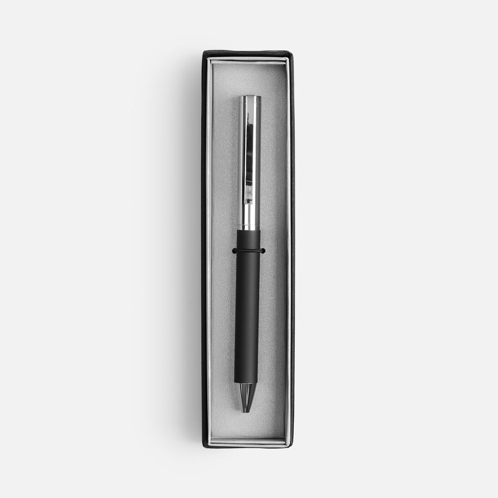 Ручка шариковая Eyeshot Soft Touch в футляре, черная / Миниатюра WWW (1000)