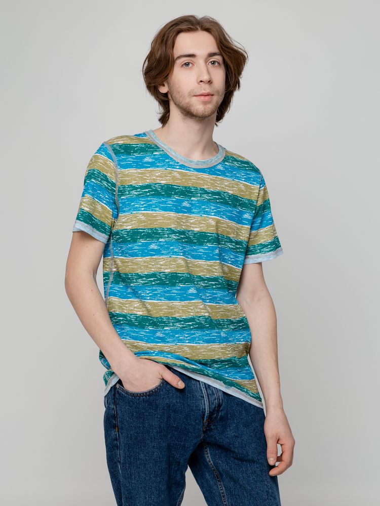 Футболка мужская Rayet двусторонняя, голубая с зеленым / Миниатюра WWW (1000)