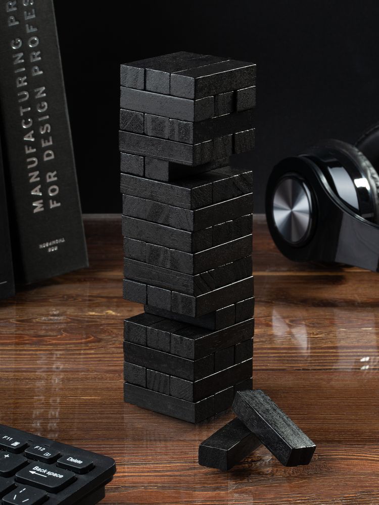 Игра «Деревянная башня мини», черная / Миниатюра WWW (1000)