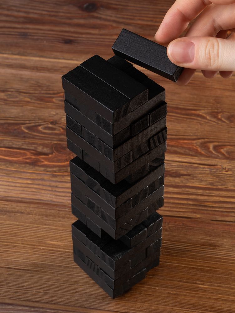 Игра «Деревянная башня мини», черная / Миниатюра WWW (1000)