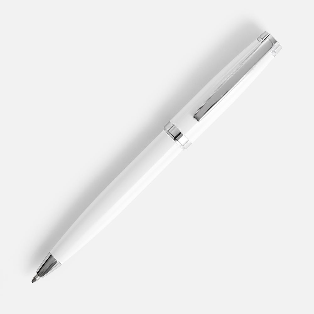 Ручка шариковая Letra Chrome, глянцевая, белая / Миниатюра WWW (1000)