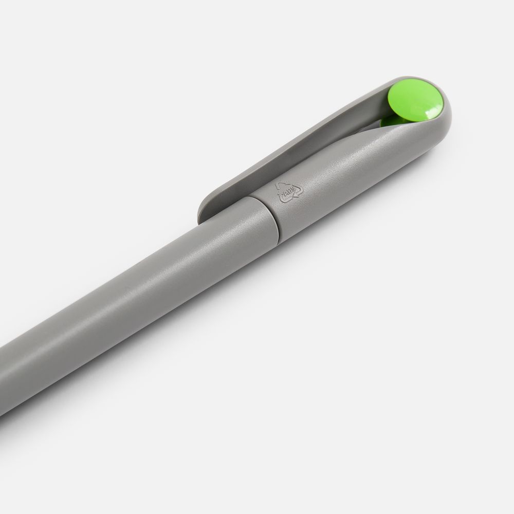 Ручка шариковая Prodir DS1 TMM Dot, серая с ярко-зеленым / Миниатюра WWW (1000)