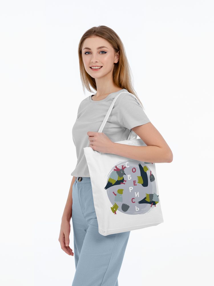 Холщовая сумка «Соберись», молочно-белая / Миниатюра WWW (1000)