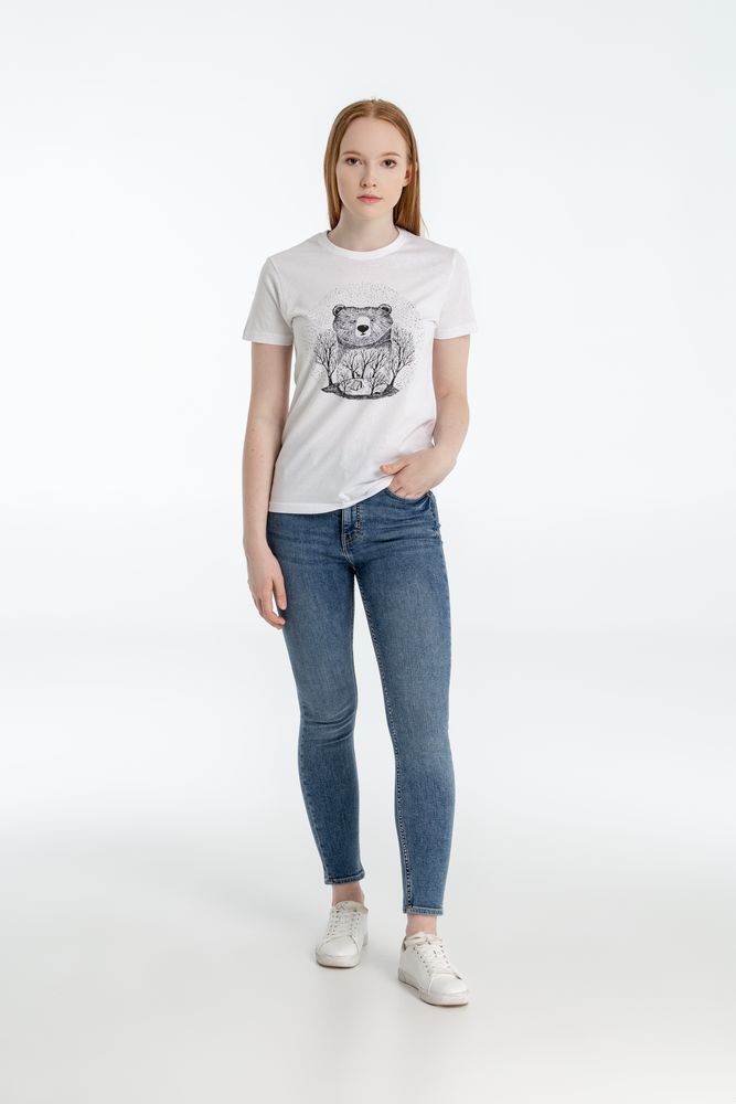 Футболка женская Bear, белая / Миниатюра WWW (1000)
