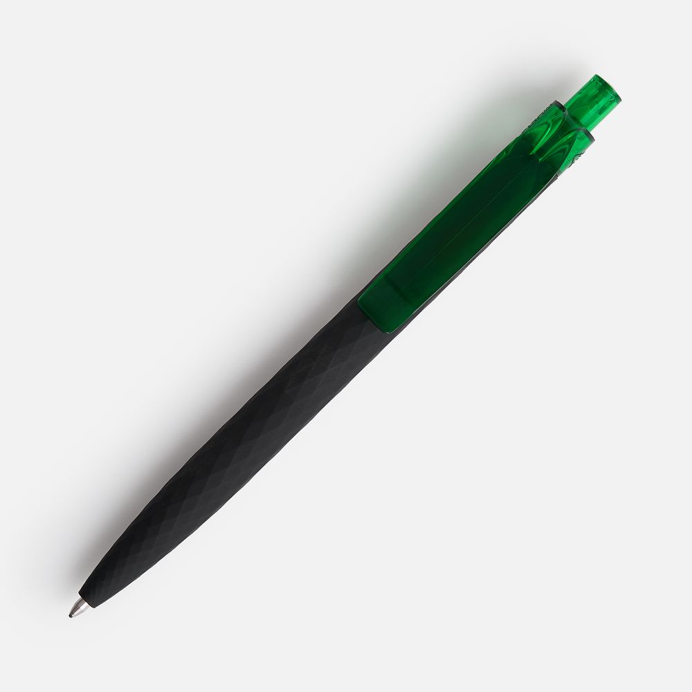 Ручка шариковая Prodir QS01 PRT-P Soft Touch, черная с зеленым / Миниатюра WWW (1000)
