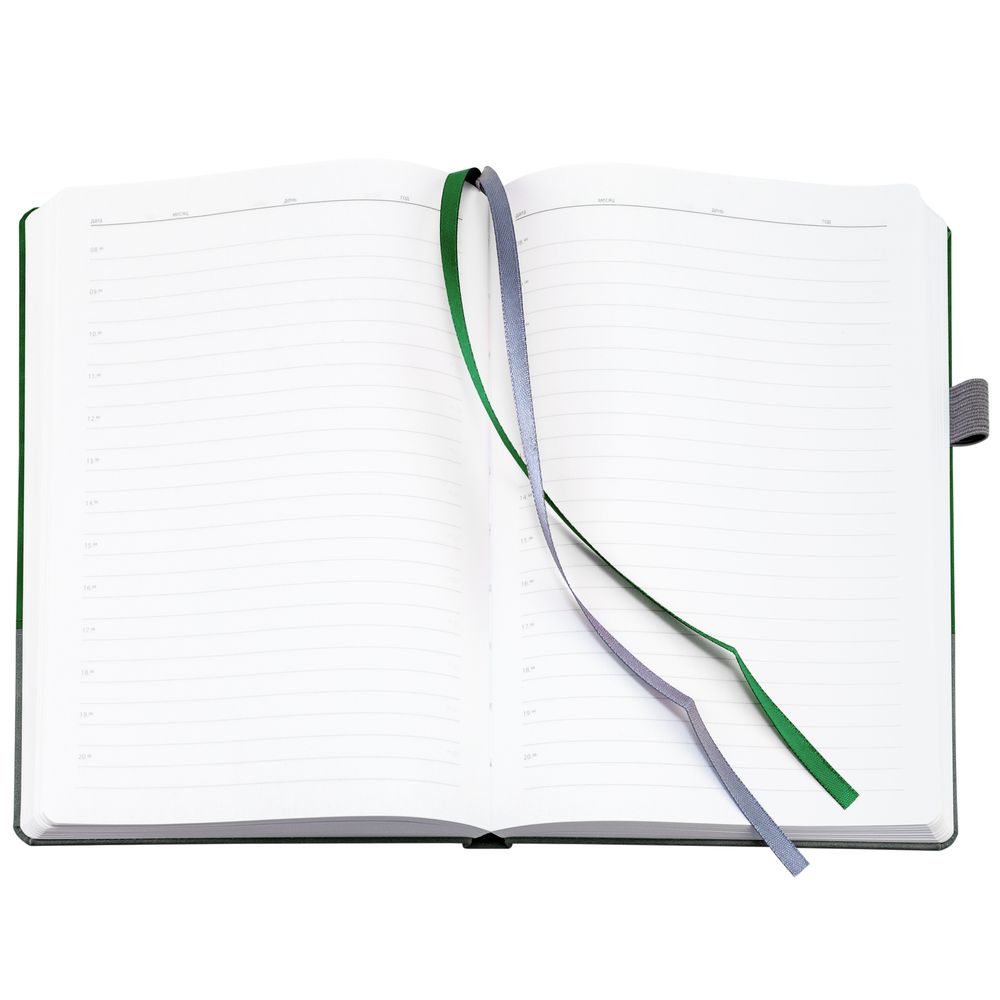 Ежедневник Horizon, недатированный, серый с зеленым / Миниатюра WWW (1000)