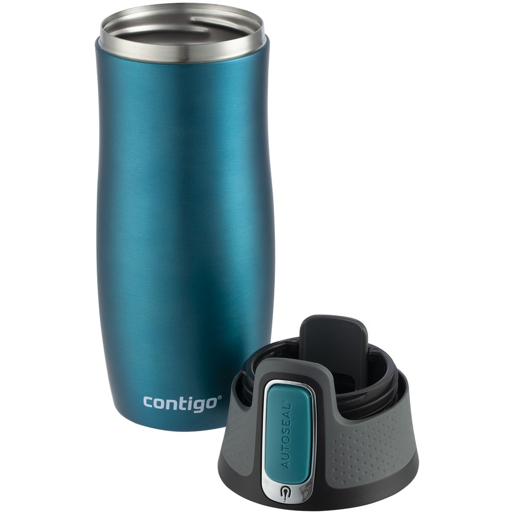 Термостакан Contigo West Loop, вакуумный, бирюзовый (морская волна) / Миниатюра WWW (1000)
