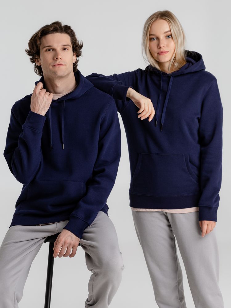 Толстовка с капюшоном унисекс King, темно-синяя / Миниатюра WWW (1000)