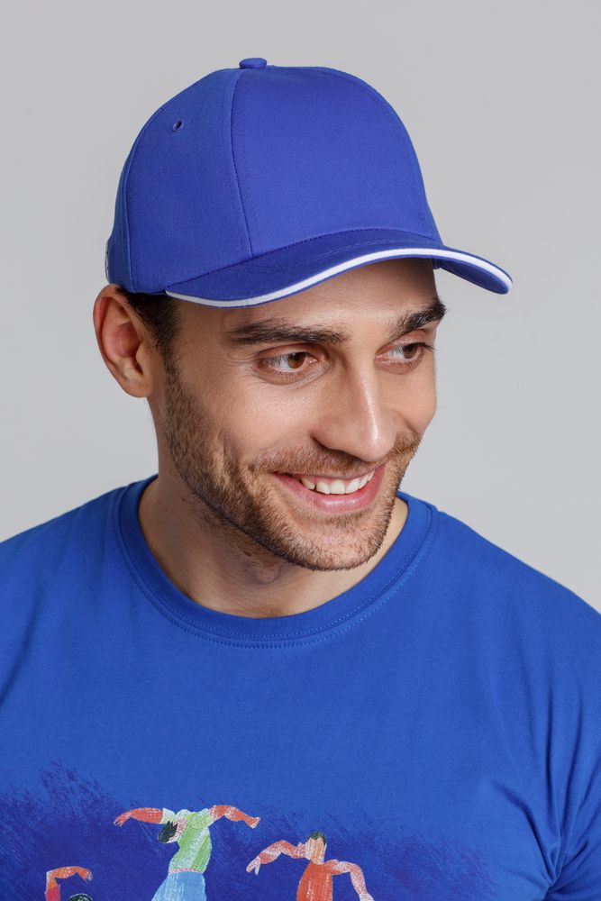Бейсболка Bizbolka Canopy, ярко-синяя с белым кантом / Миниатюра WWW (1000)