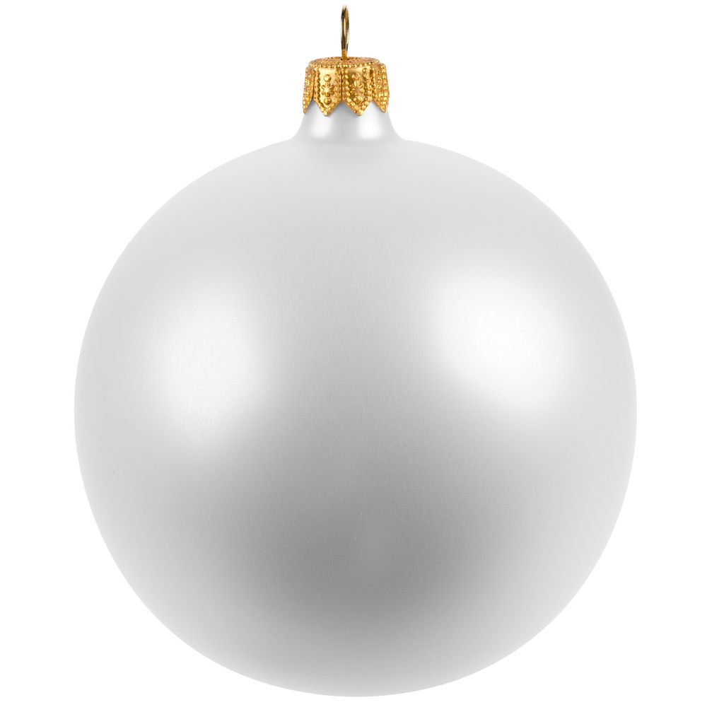 Елочный шар Gala Matt в коробке, белый, 10 см / Миниатюра WWW (1000)