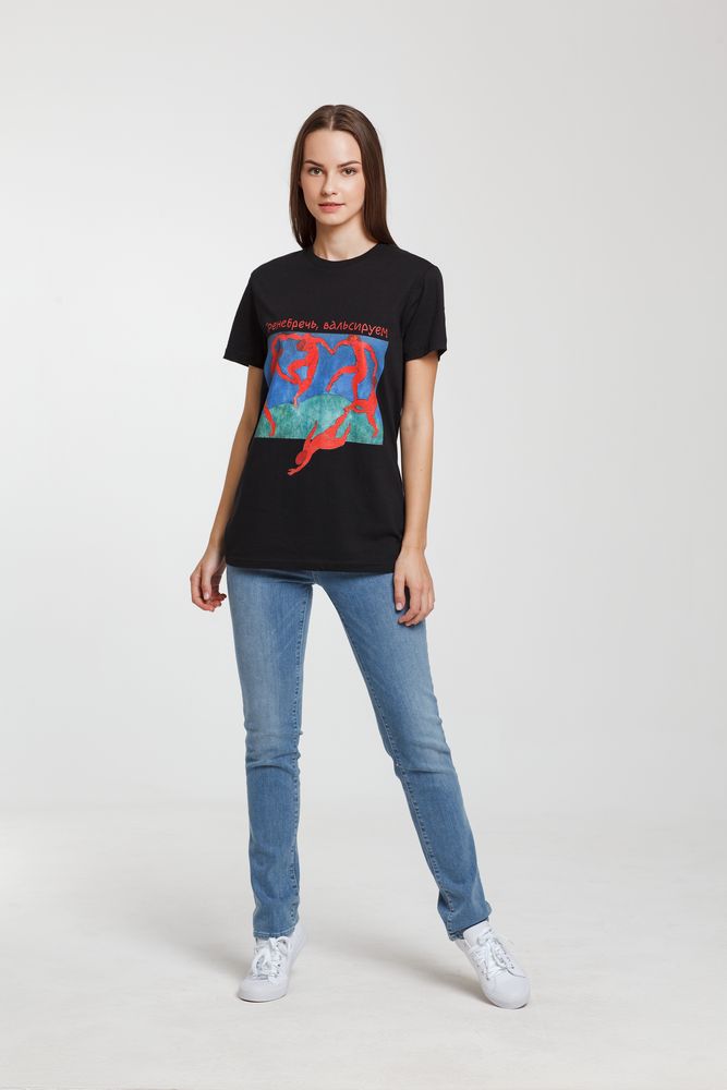 Футболка унисекс «Пренебречь, вальсируем», черная / Миниатюра WWW (1000)