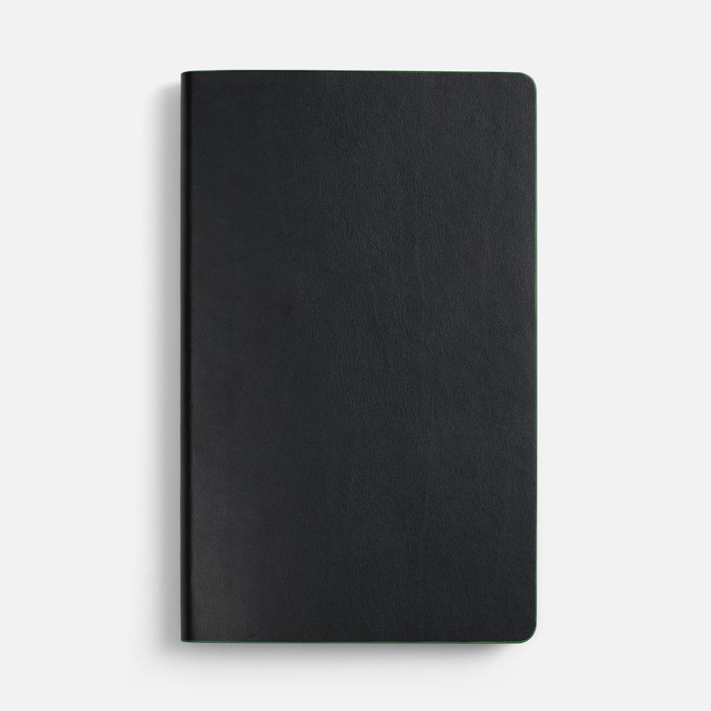 Ежедневник Trait, недатированный, черный с зеленым / Миниатюра WWW (1000)