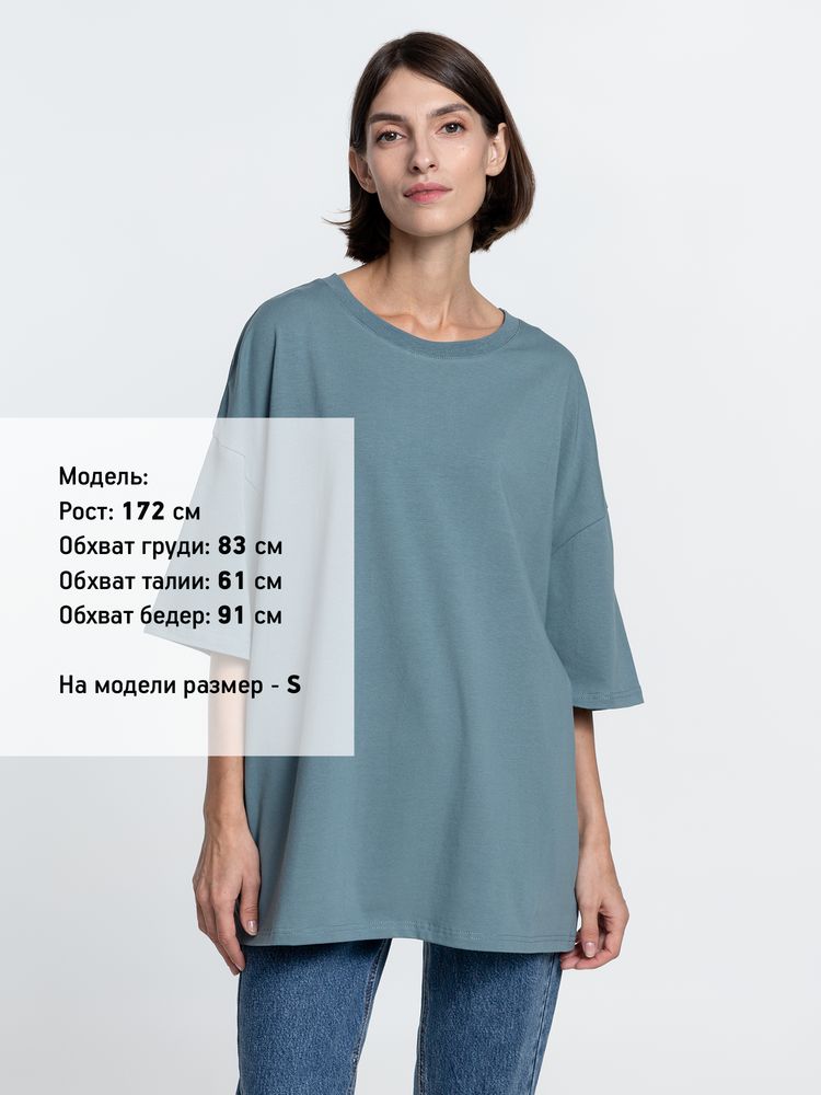Футболка унисекс оверсайз Crosstown, серо-зеленая / Миниатюра WWW (1000)
