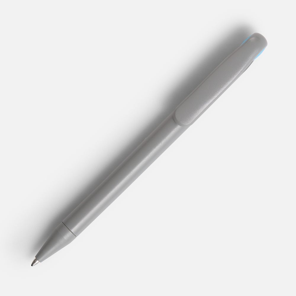 Ручка шариковая Prodir DS1 TMM Dot, серая с голубым / Миниатюра WWW (1000)