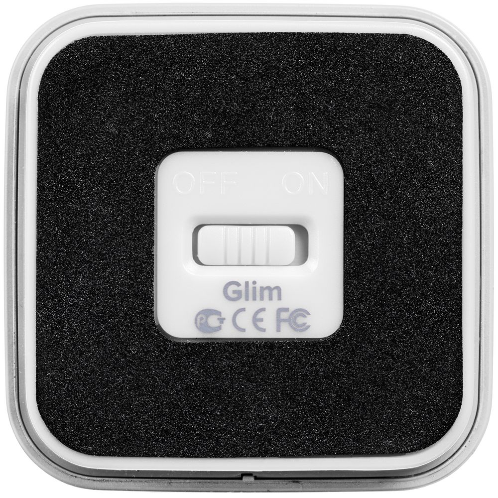 Беспроводная колонка с подсветкой логотипа Glim, белая / Миниатюра WWW (1000)