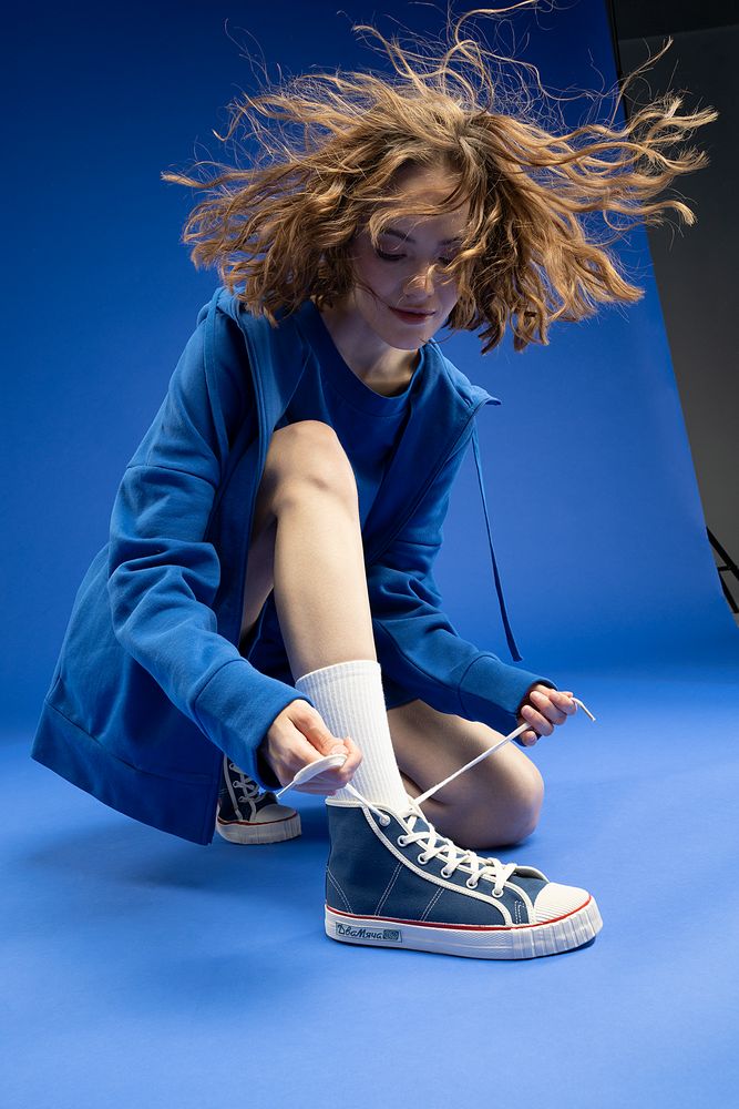 Толстовка унисекс H3, синяя / Миниатюра WWW (1000)