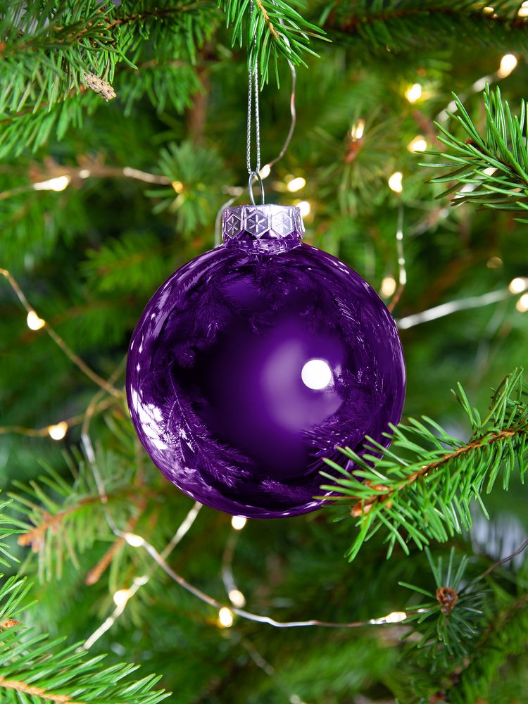 Елочный шар Finery Gloss, 8 см, глянцевый фиолетовый / Миниатюра WWW (1000)