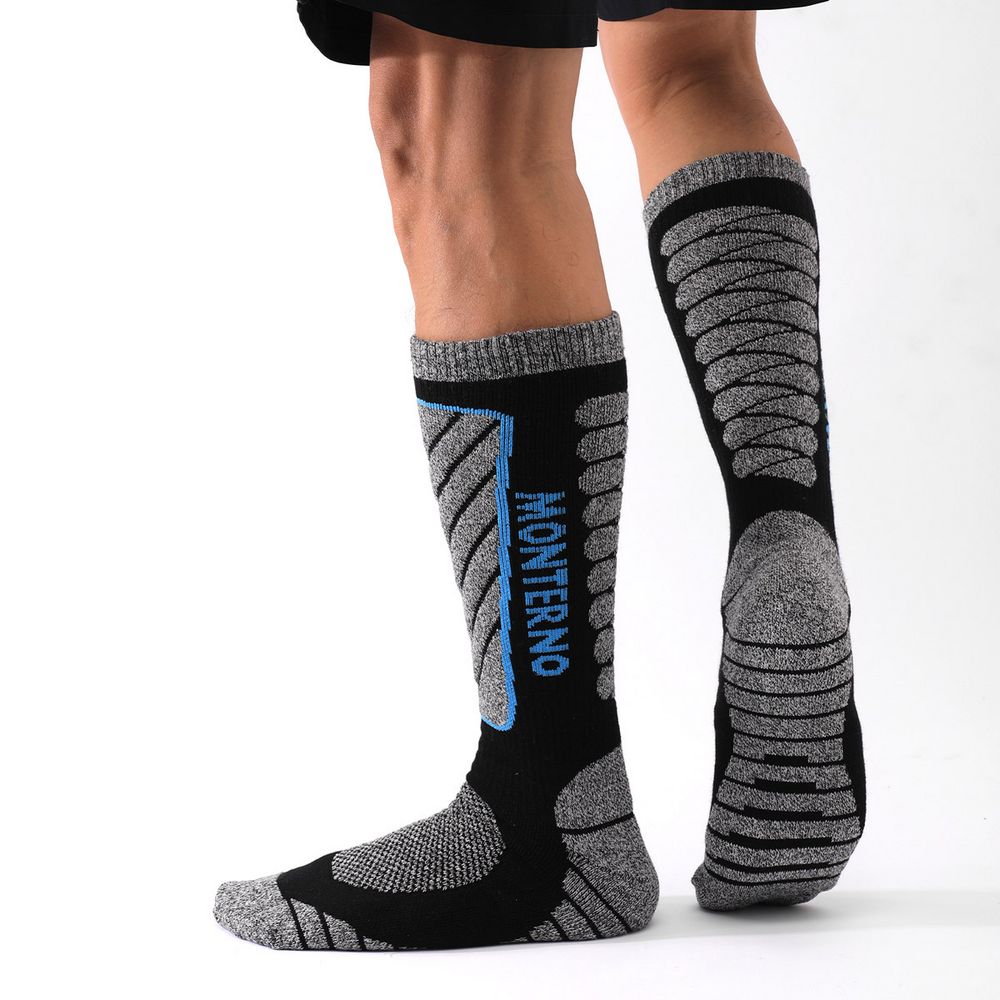 Термоноски мужские высокие Monterno Sport, черные с серым / Миниатюра WWW (1000)