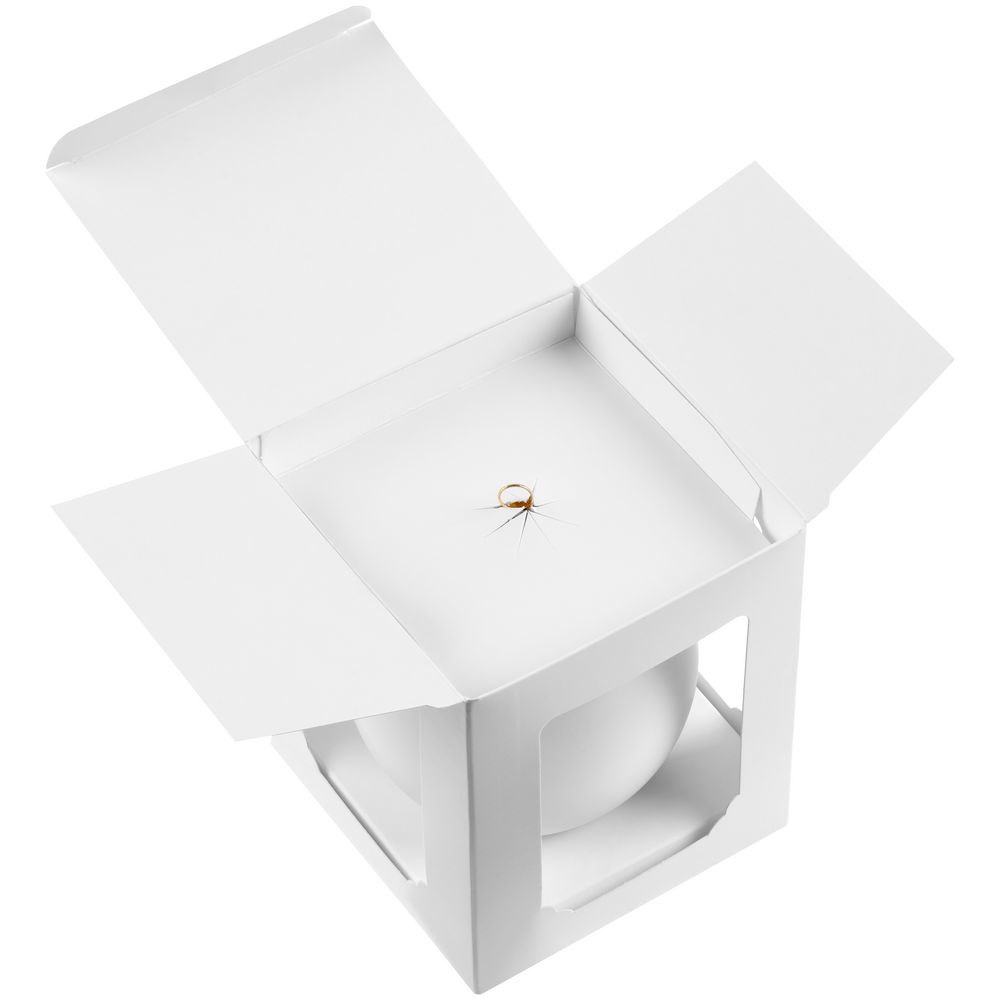 Елочный шар Gala Matt в коробке, белый, 10 см / Миниатюра WWW (1000)