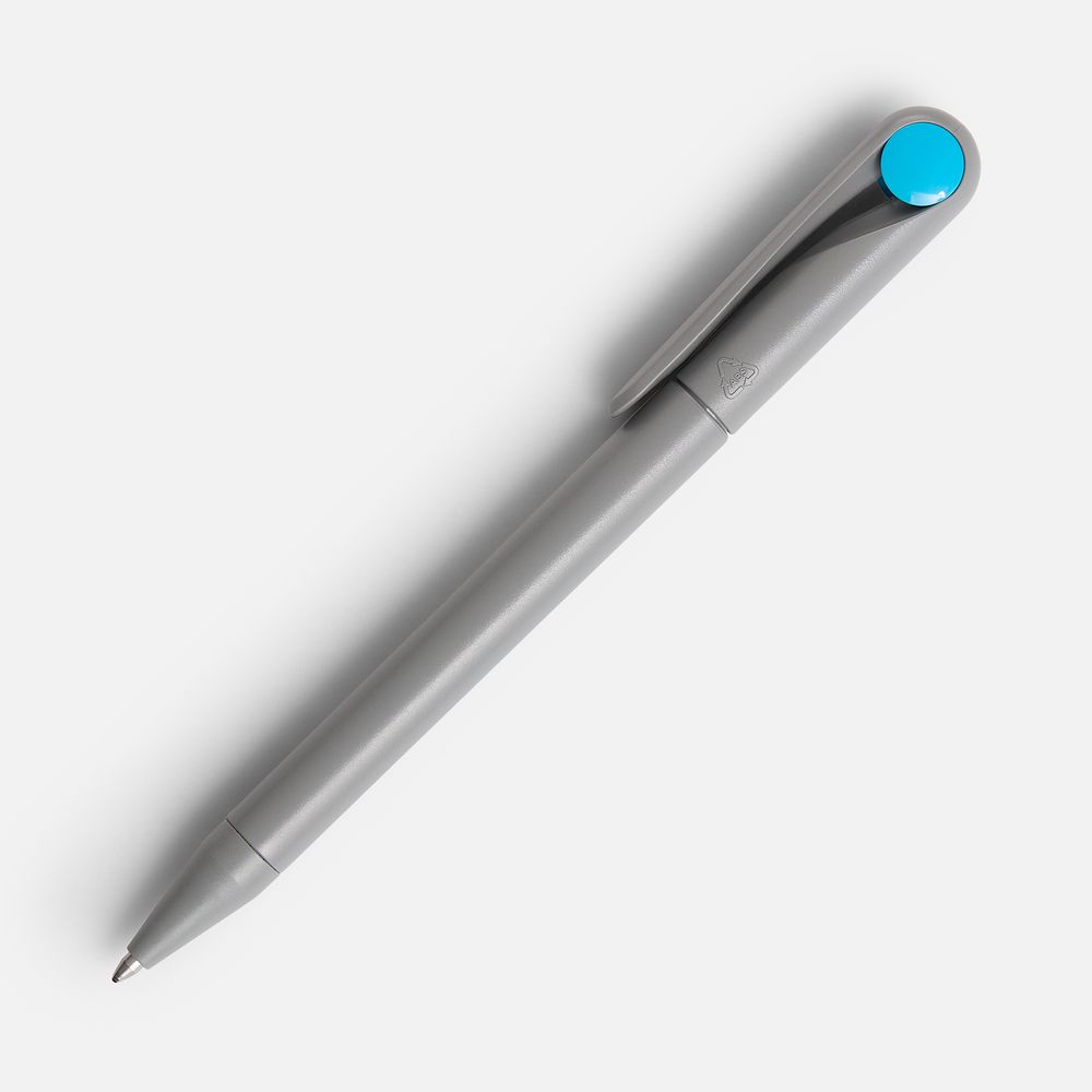 Ручка шариковая Prodir DS1 TMM Dot, серая с голубым / Миниатюра WWW (1000)
