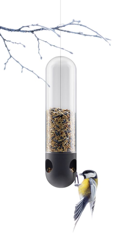 Кормушка для птиц Bird Feeder Tube, подвесная, черная / Миниатюра WWW (1000)