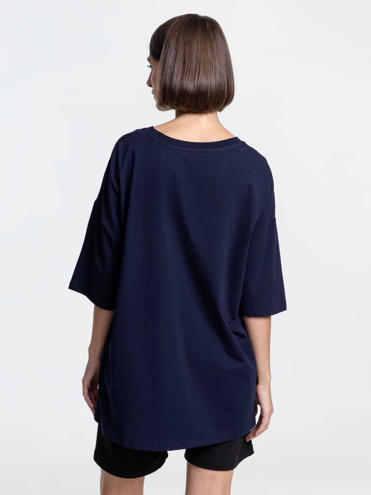 Футболка унисекс оверсайз Crosstown, темно-синяя / Миниатюра WWW (1000)