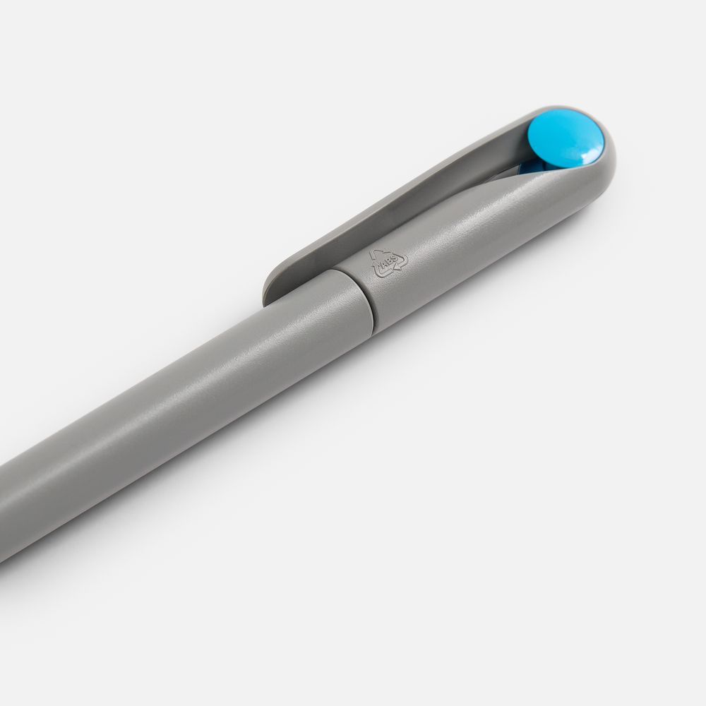 Ручка шариковая Prodir DS1 TMM Dot, серая с голубым / Миниатюра WWW (1000)