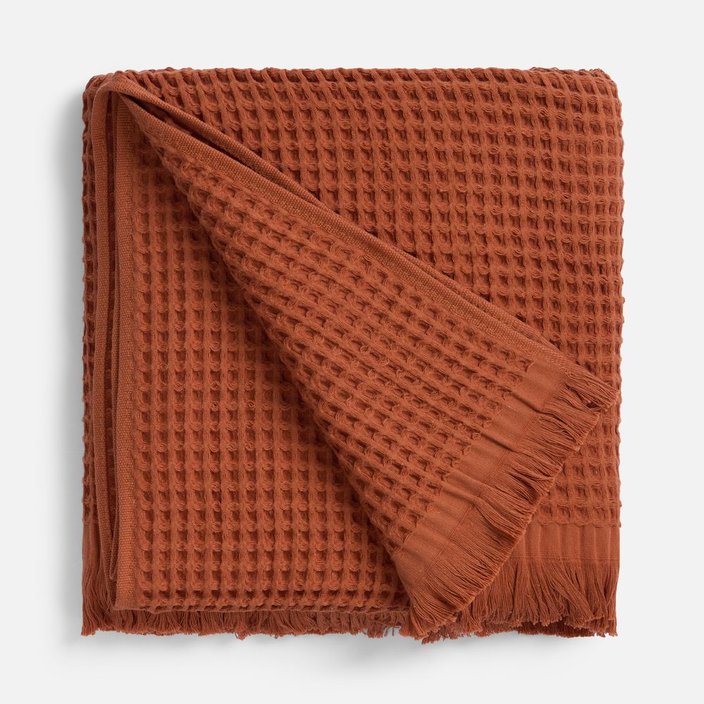 Плед вафельный Elenglect, оранжевый / Миниатюра WWW (1000)