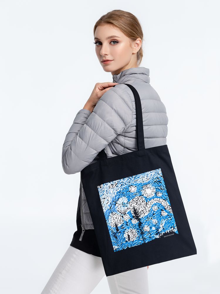 Холщовая сумка «Ван Найт», со светящимся принтом, черная / Миниатюра WWW (1000)