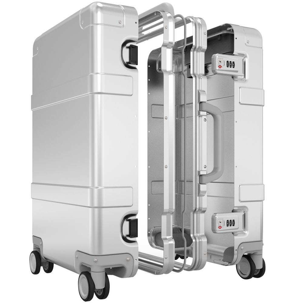 Чемодан Metal Luggage, серебристый / Миниатюра WWW (1000)